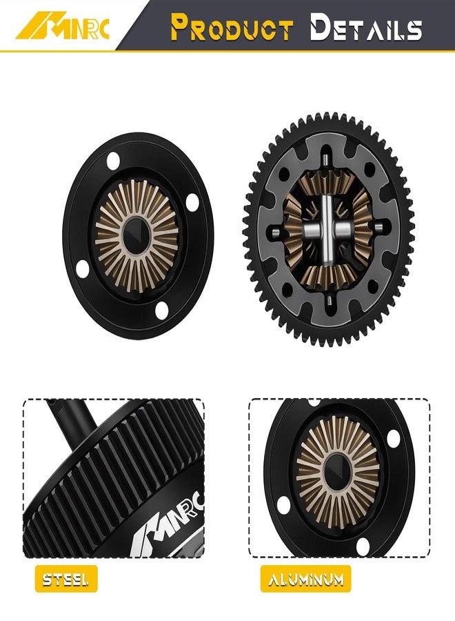 NMNRC Alloy Transmission Differential Diff Gear Kit 2380 for 1/10 Slash Stampede Rustler Bandit F-150 Raptor 2WD Series Upgrade Part Black - Image 3